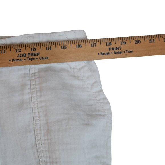 Old Navy Safari Pants White L Slouchy Coastalcore Gauzy Cotton Cropped - Picture 4 of 9